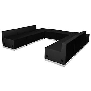 BizChair Black LeatherSoft Reception Configuration, 8 Pieces