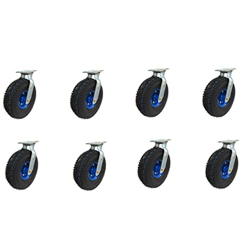 TekniS 8-Piece Universal Wheel Casters - Small, Labor-Saving, Anti-Rust, Wear-Resistant - Ideal for Trolleys, Furniture, Shelves, Workbenches