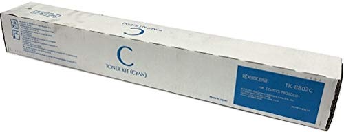 Kyocera 1T02RR0US0 Model TK-8802C Cyan Toner Cartridge For use with Kyocera ECOSYS P8060cdn A3 Color Laser Printer, Up to 20000 Pages Yield at 5% Average Coverage