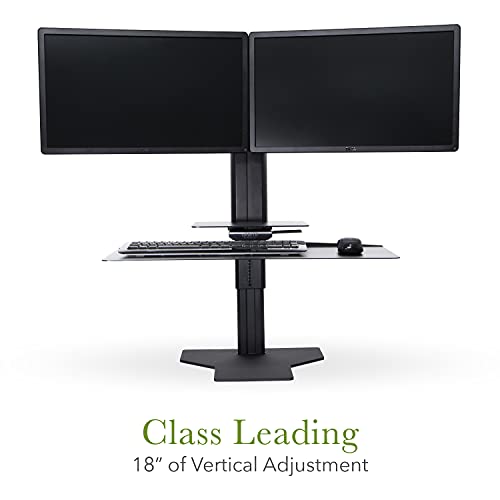 Uprite Ergo Sit2Stand Standing Desk Converter – Dual Monitor Mount - Black/Black