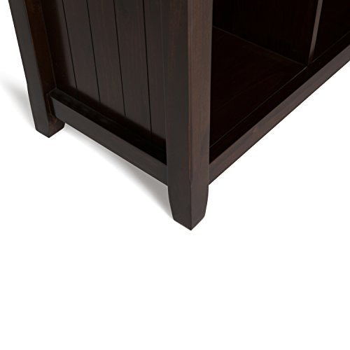 Simpli Home AXWELL3-015 Acadian Solid Wood 48 inch x 57 inch Rustic 12 Cube Storage in Tobacco Brown