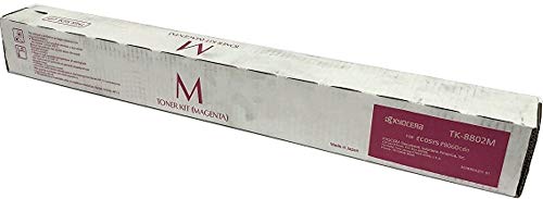 Kyocera 1T02RRBUS0 Model TK-8802M Magenta Toner Cartridge For use with Kyocera ECOSYS P8060cdn A3 Color Laser Printer, Up to 20000 Pages Yield at 5% Average Coverage