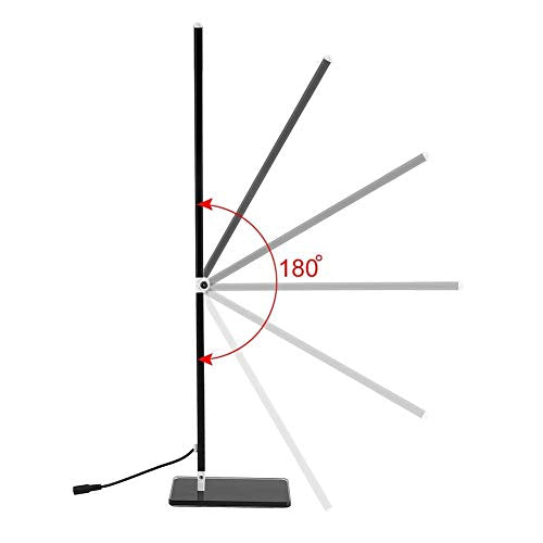48 LED Eye Care Table Lamp, Desk Reading Light, Lighting LED, Night Lamp Lights, Toughened Glass, Dimmable, Adjustable, Flexible, Aluminum and PVC Material (White)