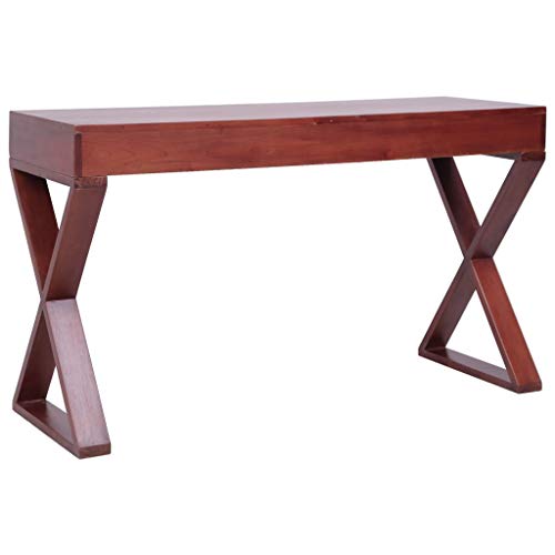 Writing Computer Desk, Solid Wood Study Writing Table, Student Desk with 3 Drawers, Home Office Workstation, Laptop PC Table for Bedroom Living Room