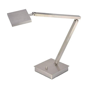 Desk Lamps 1 Light Fixtures with Brushed Steel Finish Metal Material SSL Type 7" 6.3 Watts