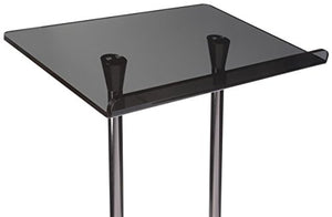 Displays2go Simple Steel Lecterns, Black Poles, Acrylic Top - Frosted Gray (LECTBLK2PL)