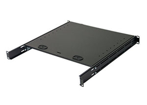 RSF1111BK21F4K2 1U Compact Rack Mount Keyboard Drawer with Retractable Mouse pad for Either Right or Left Hand Operator Supports 2 Post and 4 Post Rack from 15 inch up to 31 inch Depth Rack Cabinet
