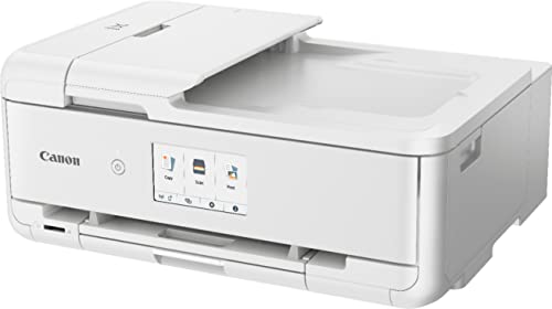 Canon PIXMA TS9521C All-in-One Wireless Crafting Color Inkjet Printer, White - Print Scan Copy - 4.3" Touchscreen