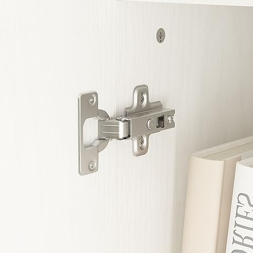 FAMAPY Wide Cube Storage Bookshelf with Doors and Shelves, White - 70.9”W x 11.8”D x 87”H