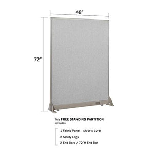 GOF Large Fabric Room Divider Panel, 48" W x 72" H - Freestanding Office Partition