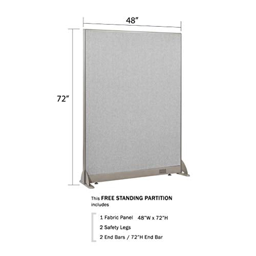 GOF Large Fabric Room Divider Panel, 48" W x 72" H - Freestanding Office Partition