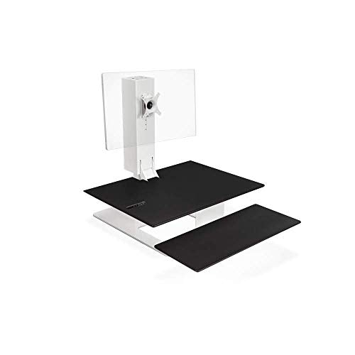 UPLIFT Desk - E7 Electric Standing Desk Converter with Black Desktop and White Base (Single Monitor)