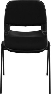 Flash Furniture UTEO101PAD Ergonomic Stack Chair, Black
