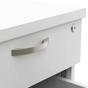 Bush Business Furniture Office in an Hour 3 Rolling File Cabinet | Mobile Under Desk Drawers - Pure White