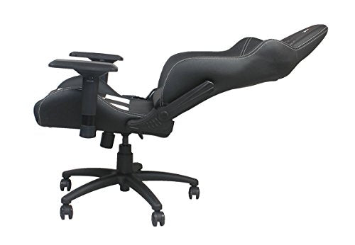 Finish Line White on Black Checkered Flag Pattern Gaming and Lifestyle Chair by RapidX
