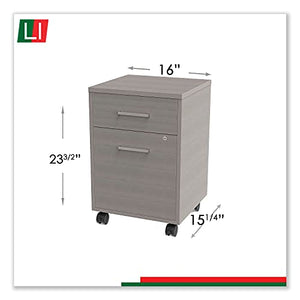 Linea Italia Urban Mobile File Pedestal, 2-Drawer Box/File, Ash Legal/A4 - Left/Right