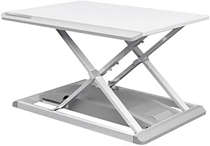 None Portable Laptop Table Standing Desk Converter Stand Up Desk Riser Height Adjustable Sit Stand Home Office Desk Laptop Workstation (White)