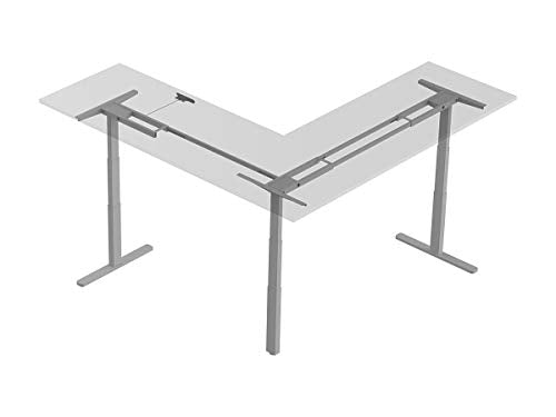 Monoprice 134829 Triple Motor Height Adjustable Sit-Stand Corner Desk Frame - Gray | 3 Leg Corner, L Shaped Table Base, Programmable Memory Settings