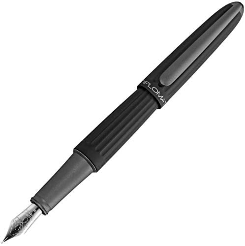 Diplomat D40301025 Aero Fountain Pen with Steel Medium Nib - Black