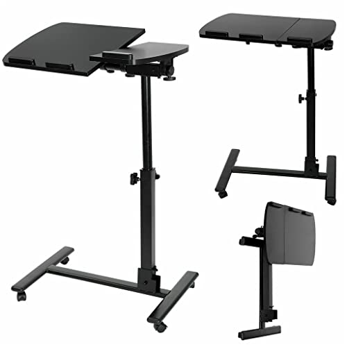 WAWJB Angle Height Adjustable Rolling Laptop Desk Over Sofa Bed Notebook Table Stand