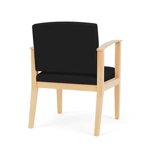 Lesro Amherst Wood Reception Guest Chair in Natural/Castillo Black