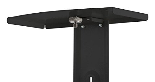 TV Cart with Wheels, For Monitors Between 60" and 100", Video Camera Shelf, Steel & Aluminum (Black)