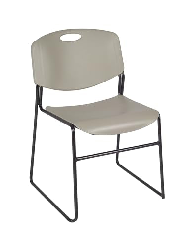 Romig Zeng Ultra Compact Metal Frame Armless Stackable Chair (8 Pack) - Grey