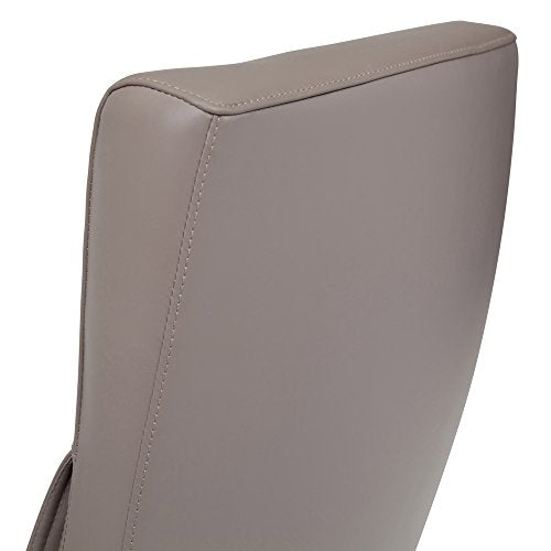 Forbes Genuine Leather Aluminum Base High Back Executive Chair - Light Grey
