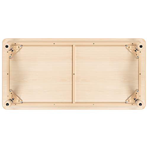 Flash Furniture 23.625"W x 47.25"L Rectangular Natural Plastic Height Adjustable Activity Table