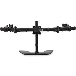 StarTech.com Triple Monitor Stand - Articulating – For Monitors 13” to 27” Adjustable VESA Computer Monitor Stand for 3 Monitor Setup – Steel – Black (ARMBARTRIO2)