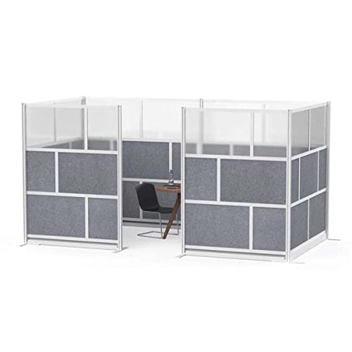 S Stand Up Desk Store Modular Office Partition | Flexible Panel Room Divider | Rearrangeable Sound Absorbent Screens | 70'' W x 48” H Starter Wall