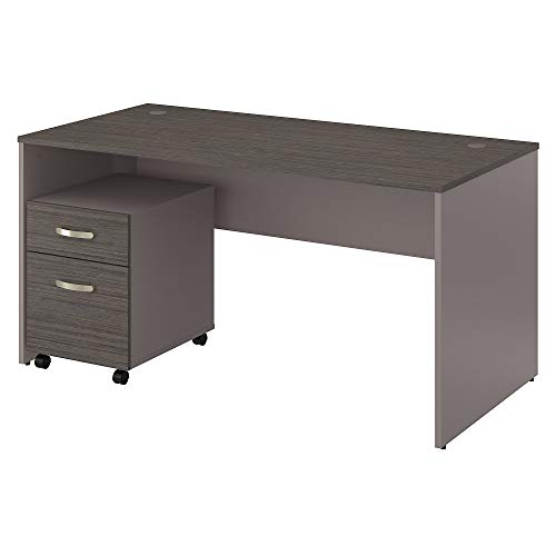 Bush Furniture Commerce 60W Office Desk with Mobile File Cabinet