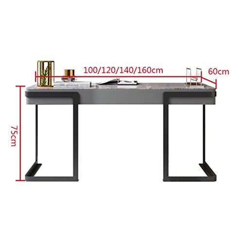 jinyi2016SHOP Light Luxury Home Office Desk with Black Metal Frame (160CM)