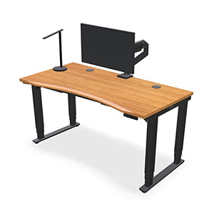 UPLIFTDESK Bamboo Curve Electric Standing Desk V2 (White, 60 x 30 inch)