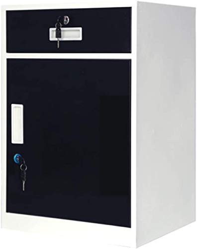 SHABOZ Floor-Standing File Cabinet, 2 Drawer Metal Storage Box, Lockable Waterproof Data Cabinet