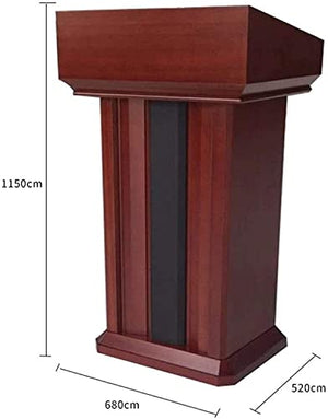 None Lectern Podium Solid Wood Reception Table (Red, One Size)