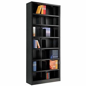 All Steel Bookcase 36" W x 12" D x 84" H Black 7 Openings