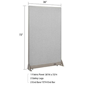 GOF Freestanding Office Partition, Large Fabric Room Divider Panel - 36" W x 72" H