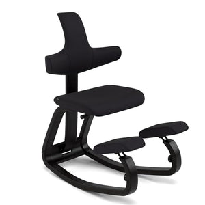 Varier ThatSit Balans Adjustable Ergonomic Kneeling Chair with Backrest, Black/Black