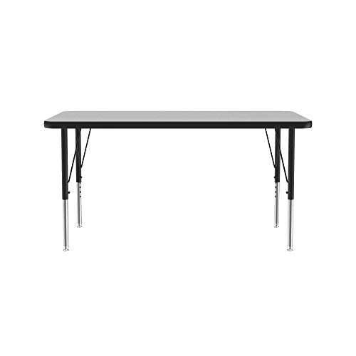 Correll AM2448-REC-15 Econoline Activity Table, Height Adjustable, 24"x48", Rectangular Smooth & Hard Gray Granite Melamine Top, Heavy Duty Legs, 24"x48" Rectangular, Multicolor