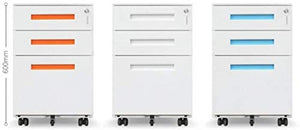 SHABOZ File Cabinets - Push-Pull Mobile Iron Filing Cabinet with Anti-Theft Lock - White