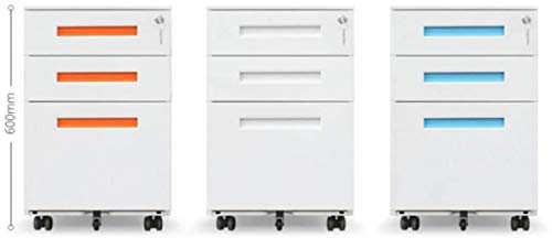 SHABOZ File Cabinets - Push-Pull Mobile Iron Filing Cabinet with Anti-Theft Lock - White