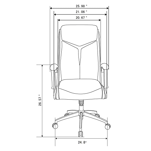 Realspace Modern Comfort Verismo Bonded Leather High-Back Executive Chair, Black/Chrome - BIFMA Compliant