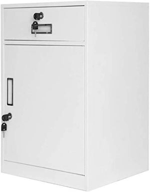 SHABOZ Floor-Standing File Cabinet, 2 Drawer Metal Storage Box, Lockable Waterproof Data Cabinet