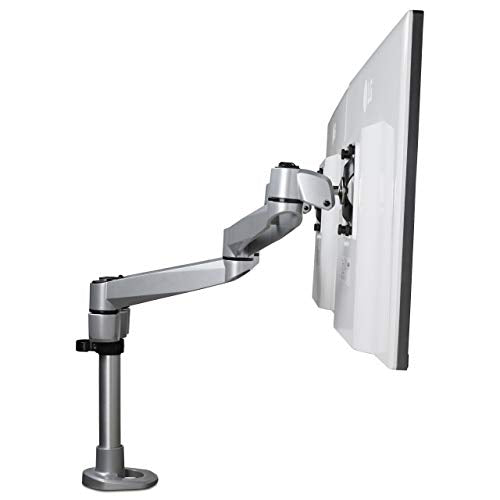 StarTech.com Desk Mount Dual Monitor Arm - Premium Articulating Monitor Arm - up to 27 VESA Mount Displays - Height Adjustable Monitor Mount - Rotate/Tilt/Swivel - Clamp/Grommet - Silver (ARMDUALPS)