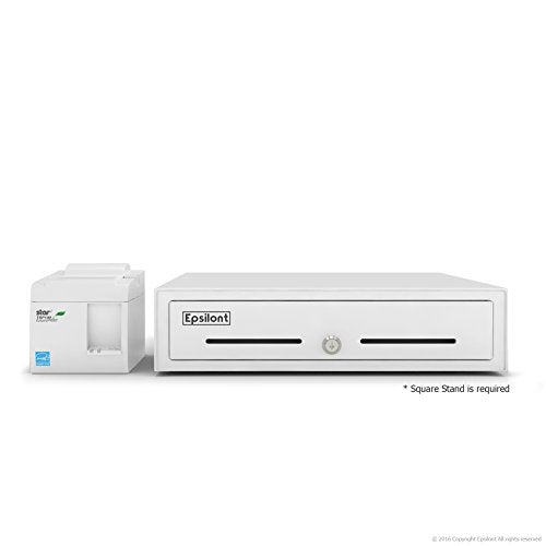 Star Micronics TSP143III USB Receipt Printer and Epsilont 13" by 13" Mini Cash Drawer 4 Bill 5 Coin Compatible with Square