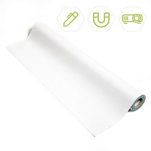 Smart Projector Magnetic Whiteboard Wallcovering - Magnetic Write & Project On Wallpaper - White Low Sheen - 53ft²