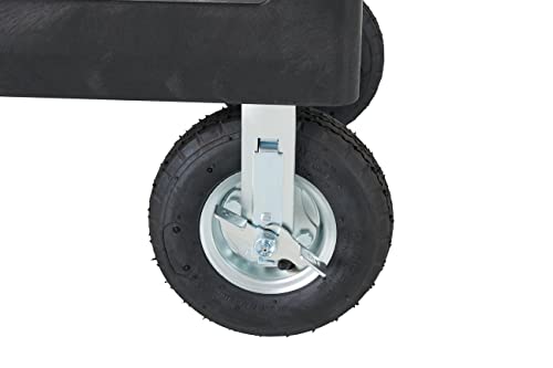 Rubbermaid Commercial Products 2-Shelf Utility Cart, Medium, Pneumatic Casters, 500 lbs. Capacity