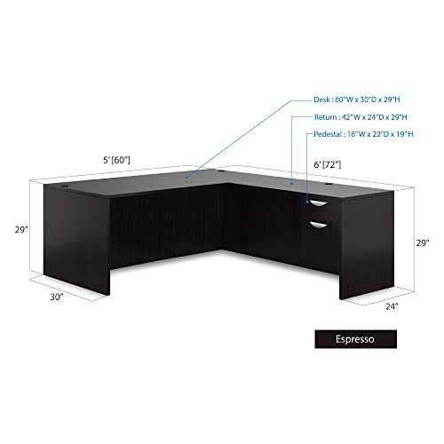 G GOF 1 Person Workstation Cubicle (5'D x 6'W x 4'H) - Office Partition & Room Divider