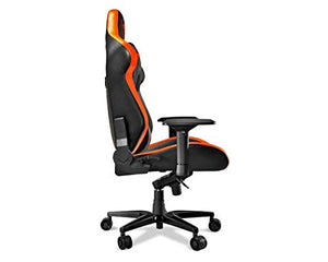 Cougar Armor Titan ultimate gaming chair with premium breathable pvc leather, 160kg support, 170 degree reclining (Black and Orange)